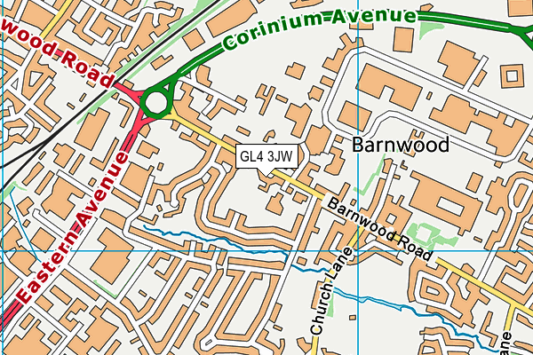 GL4 3JW map - OS VectorMap District (Ordnance Survey)