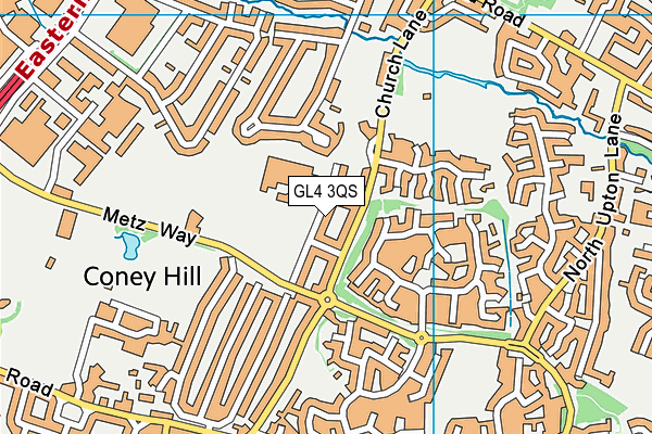 GL4 3QS map - OS VectorMap District (Ordnance Survey)