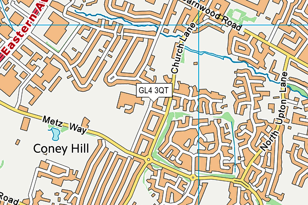 GL4 3QT map - OS VectorMap District (Ordnance Survey)