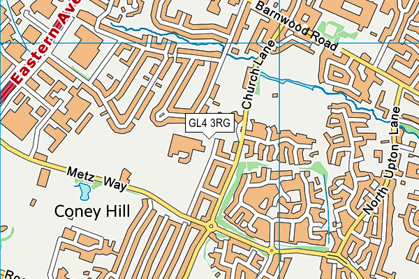 GL4 3RG map - OS VectorMap District (Ordnance Survey)