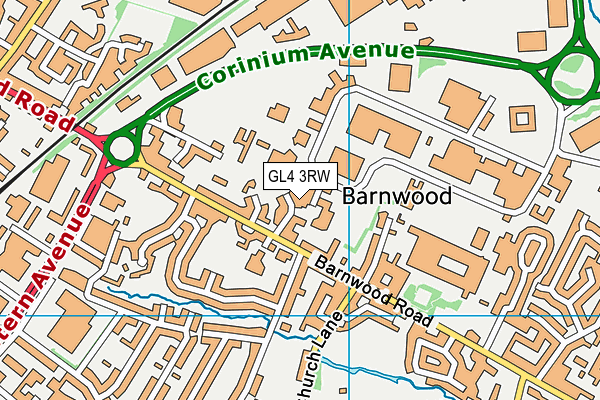 GL4 3RW map - OS VectorMap District (Ordnance Survey)