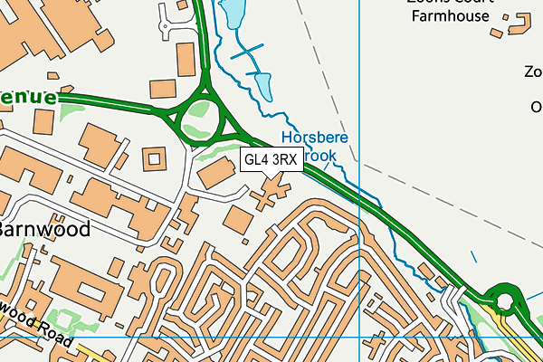 GL4 3RX map - OS VectorMap District (Ordnance Survey)