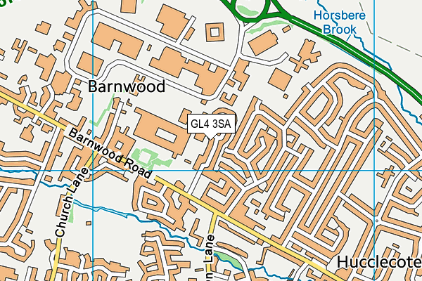 GL4 3SA map - OS VectorMap District (Ordnance Survey)