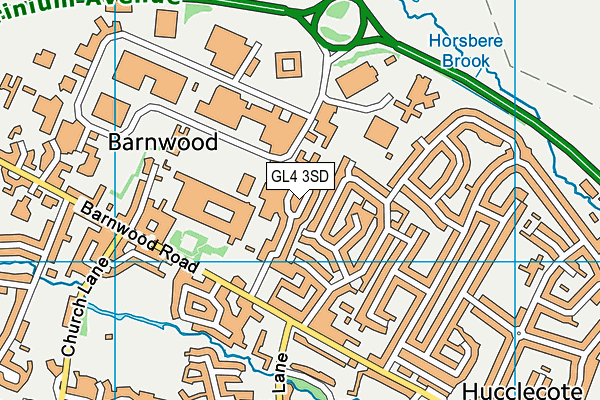 GL4 3SD map - OS VectorMap District (Ordnance Survey)