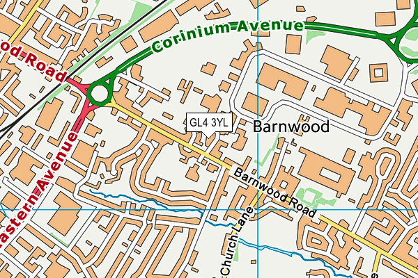 GL4 3YL map - OS VectorMap District (Ordnance Survey)