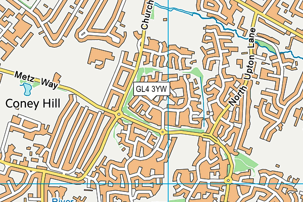 GL4 3YW map - OS VectorMap District (Ordnance Survey)