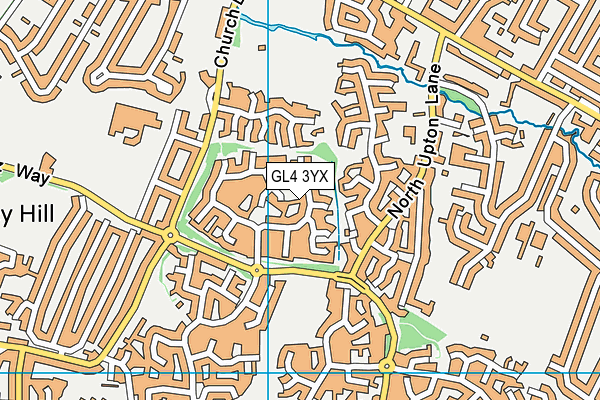 GL4 3YX map - OS VectorMap District (Ordnance Survey)