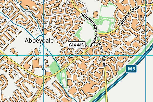 GL4 4AB map - OS VectorMap District (Ordnance Survey)