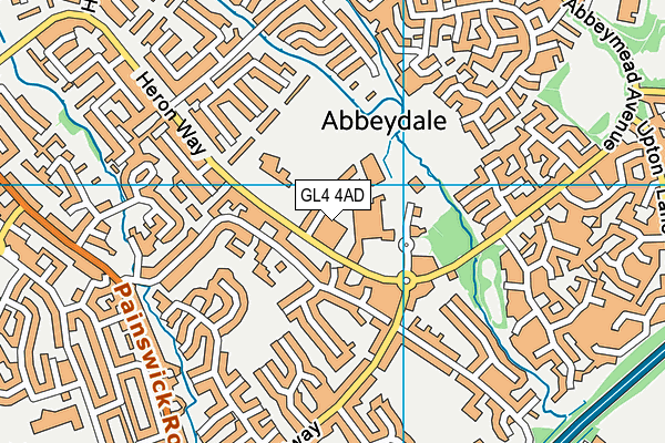 GL4 4AD map - OS VectorMap District (Ordnance Survey)