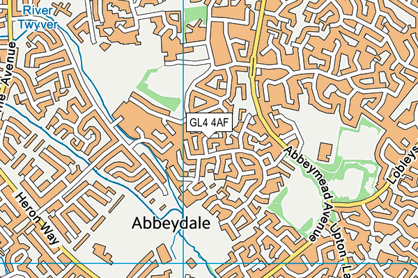 GL4 4AF map - OS VectorMap District (Ordnance Survey)