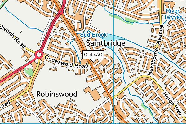 GL4 4AG map - OS VectorMap District (Ordnance Survey)