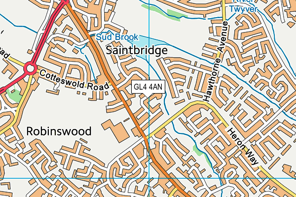 GL4 4AN map - OS VectorMap District (Ordnance Survey)