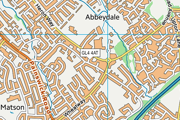 GL4 4AT map - OS VectorMap District (Ordnance Survey)