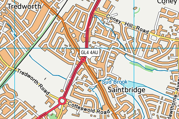 GL4 4AU map - OS VectorMap District (Ordnance Survey)