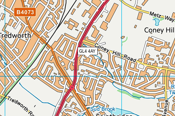 GL4 4AY map - OS VectorMap District (Ordnance Survey)