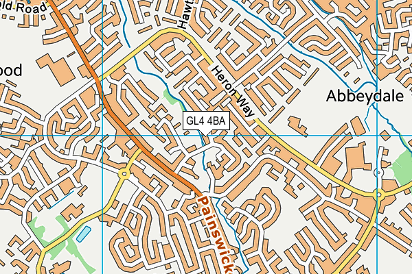 GL4 4BA map - OS VectorMap District (Ordnance Survey)