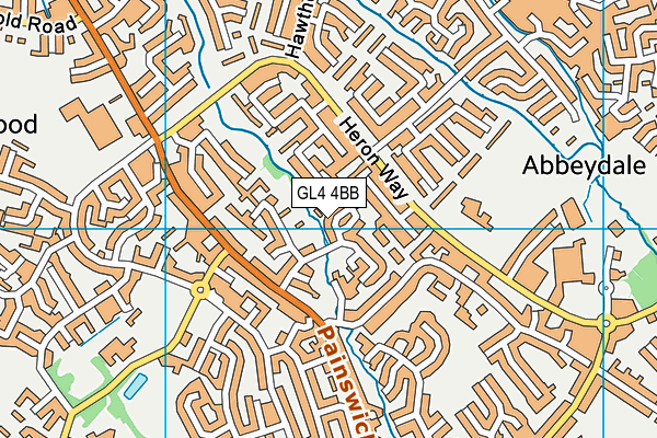 GL4 4BB map - OS VectorMap District (Ordnance Survey)