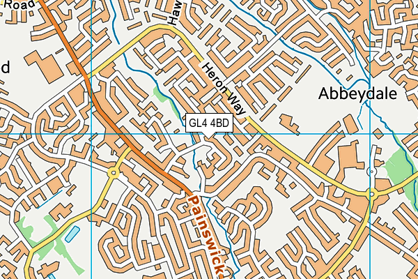 GL4 4BD map - OS VectorMap District (Ordnance Survey)