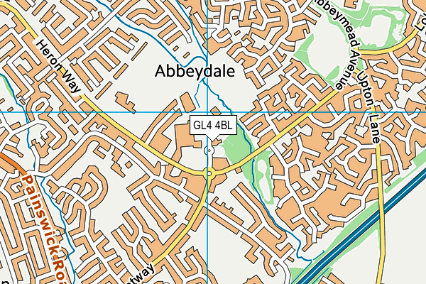 Abbeydale Sports And Community Centre map (GL4 4BL) - OS VectorMap District (Ordnance Survey)