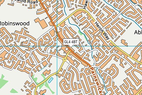 GL4 4BT map - OS VectorMap District (Ordnance Survey)