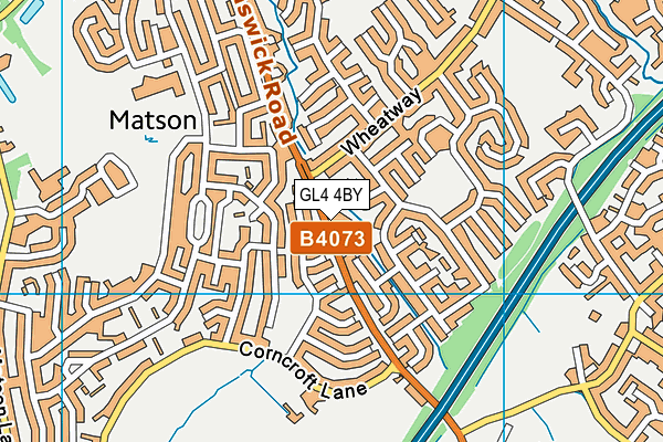 GL4 4BY map - OS VectorMap District (Ordnance Survey)