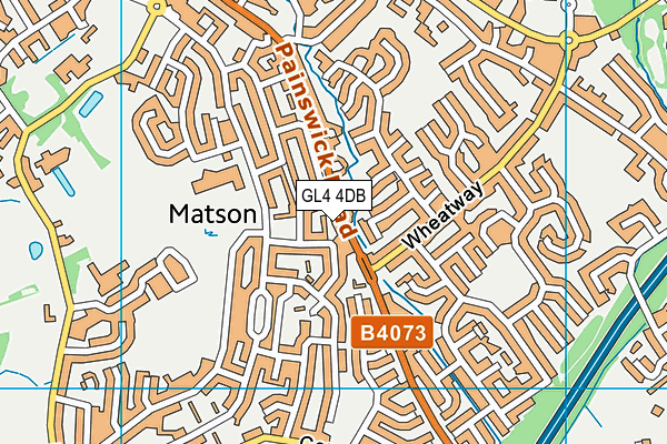 GL4 4DB map - OS VectorMap District (Ordnance Survey)