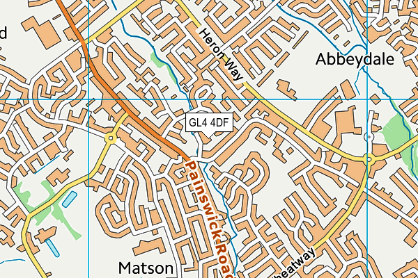 GL4 4DF map - OS VectorMap District (Ordnance Survey)