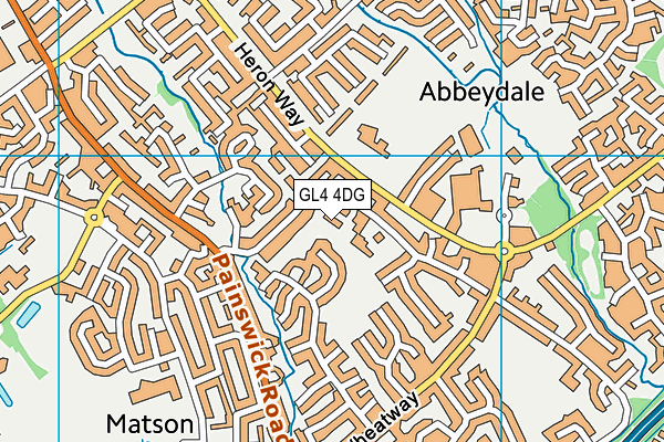 GL4 4DG map - OS VectorMap District (Ordnance Survey)