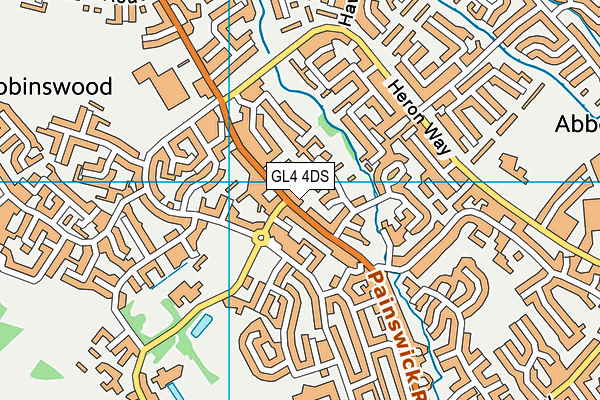 GL4 4DS map - OS VectorMap District (Ordnance Survey)