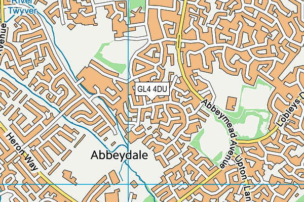 GL4 4DU map - OS VectorMap District (Ordnance Survey)