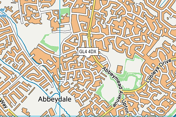 GL4 4DX map - OS VectorMap District (Ordnance Survey)