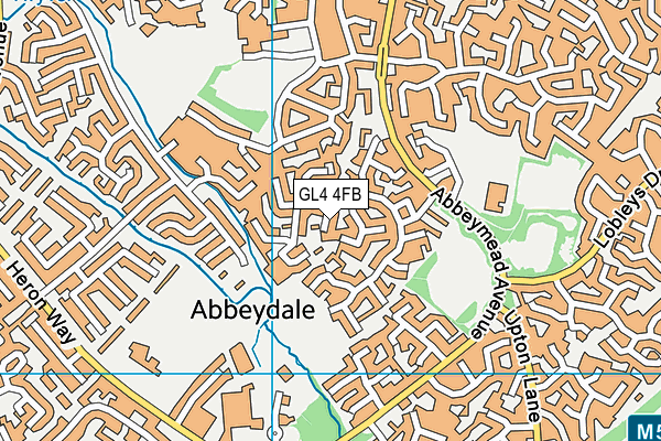 GL4 4FB map - OS VectorMap District (Ordnance Survey)