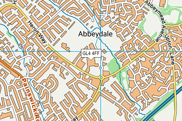 GL4 4FF map - OS VectorMap District (Ordnance Survey)