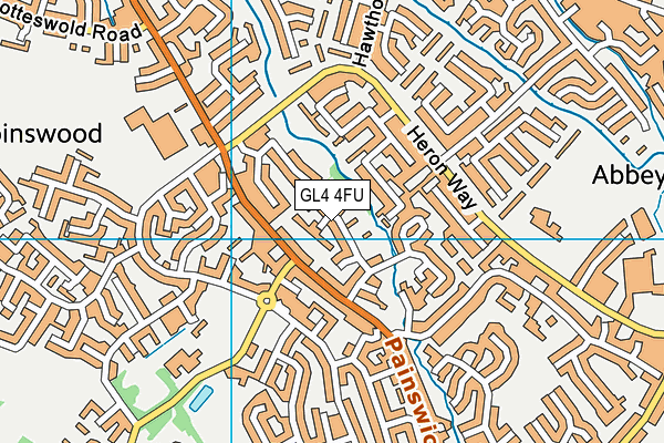 GL4 4FU map - OS VectorMap District (Ordnance Survey)