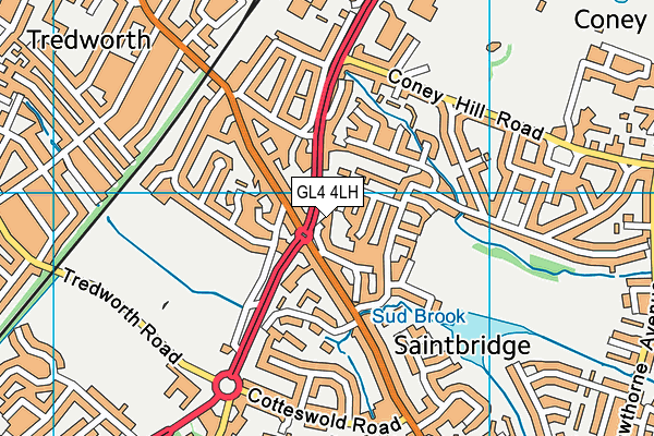 GL4 4LH map - OS VectorMap District (Ordnance Survey)