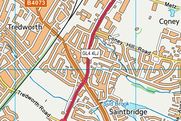 GL4 4LJ map - OS VectorMap District (Ordnance Survey)