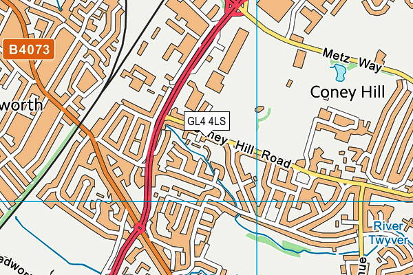 GL4 4LS map - OS VectorMap District (Ordnance Survey)