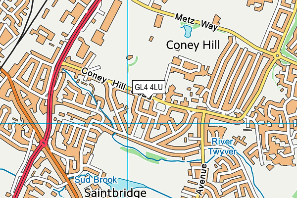 GL4 4LU map - OS VectorMap District (Ordnance Survey)