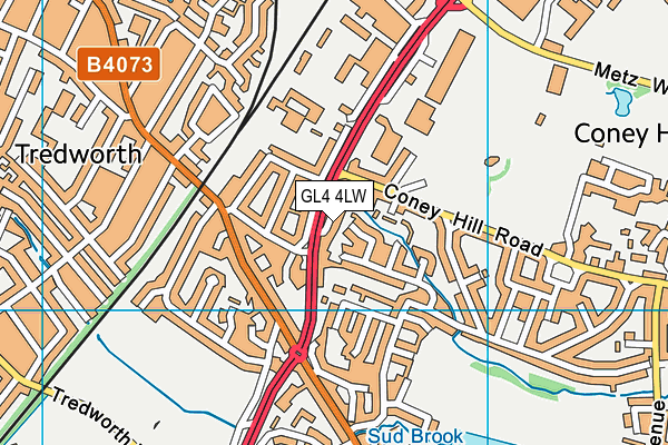 GL4 4LW map - OS VectorMap District (Ordnance Survey)