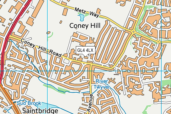 GL4 4LX map - OS VectorMap District (Ordnance Survey)