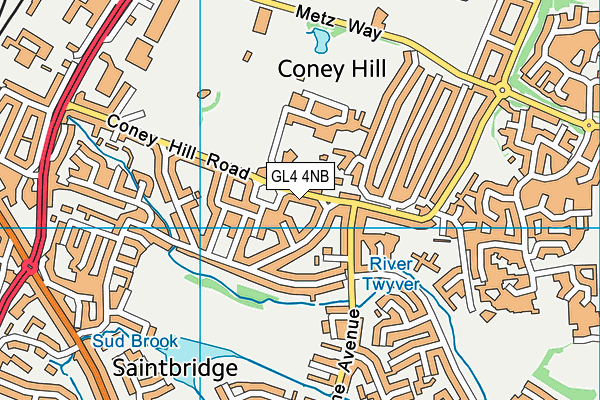 GL4 4NB map - OS VectorMap District (Ordnance Survey)