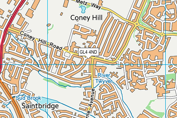 GL4 4ND map - OS VectorMap District (Ordnance Survey)