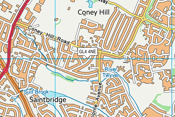 GL4 4NE map - OS VectorMap District (Ordnance Survey)