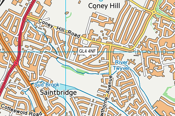 GL4 4NF map - OS VectorMap District (Ordnance Survey)