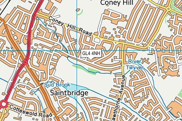 GL4 4NH map - OS VectorMap District (Ordnance Survey)