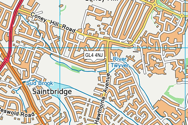 GL4 4NJ map - OS VectorMap District (Ordnance Survey)