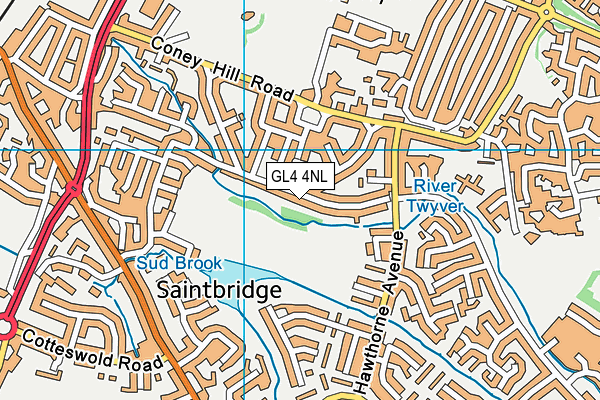 GL4 4NL map - OS VectorMap District (Ordnance Survey)