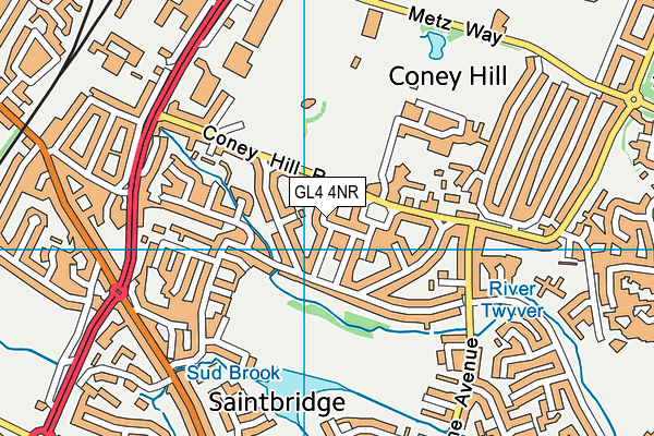 GL4 4NR map - OS VectorMap District (Ordnance Survey)