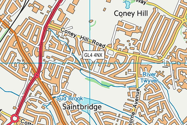 GL4 4NX map - OS VectorMap District (Ordnance Survey)