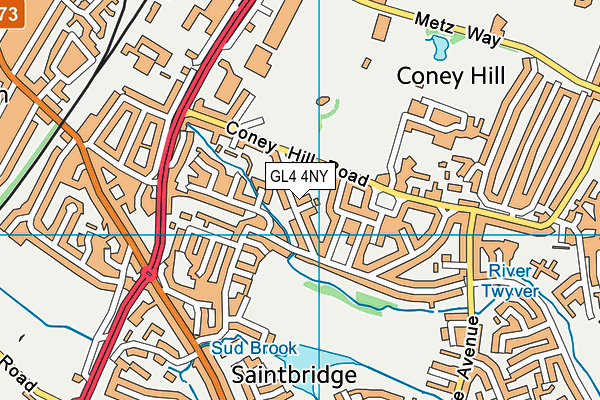 GL4 4NY map - OS VectorMap District (Ordnance Survey)